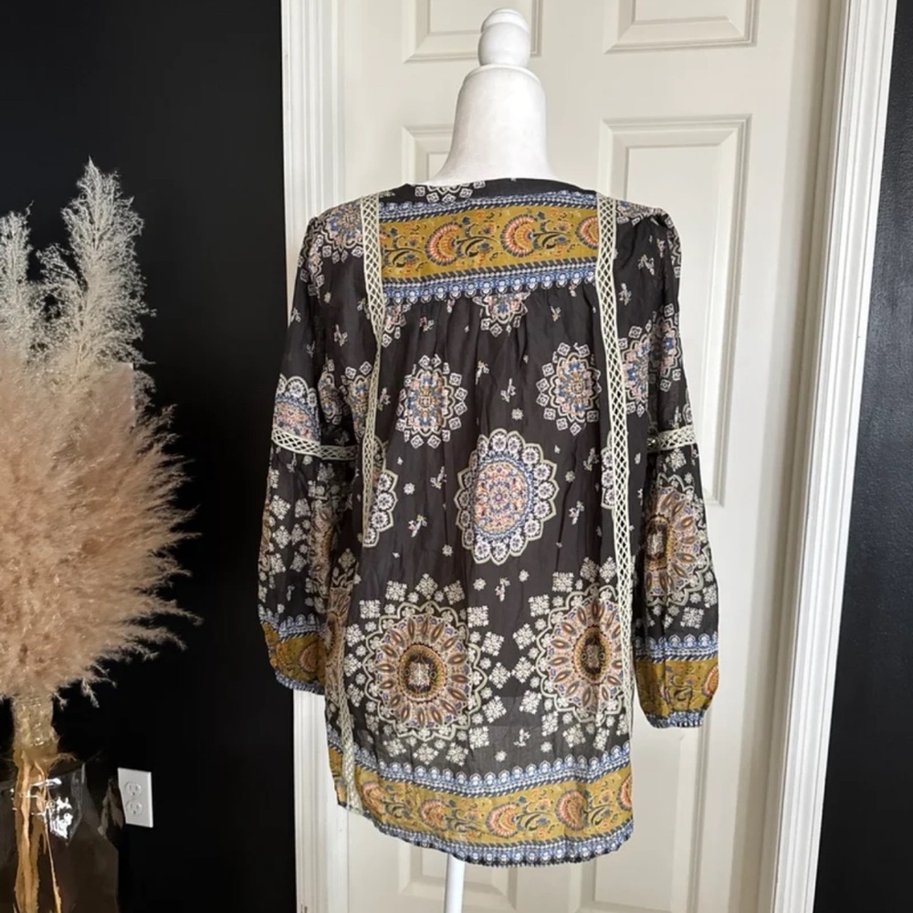 Sundance Carina Blouse Top Paisley Floral Print Long Sleeve Boho 
Size Small - Picture 6 of 12